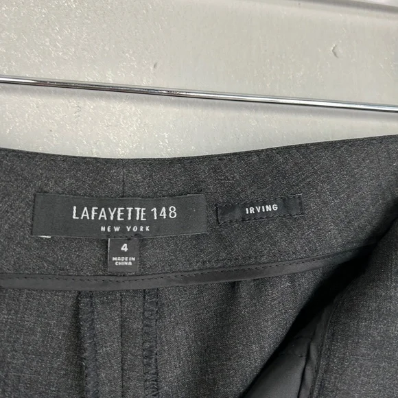 Lafayette 148 size 4 Irving stretch casual dress pant gray virgin wool - Picture 11 of 13